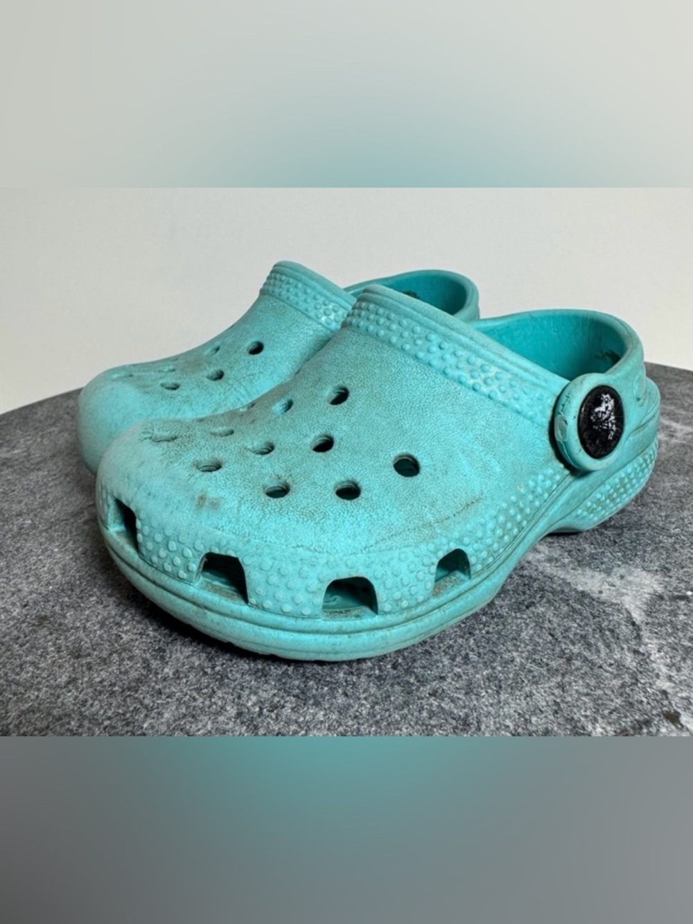 Teal Blue Crocs Rubber Clogs 6